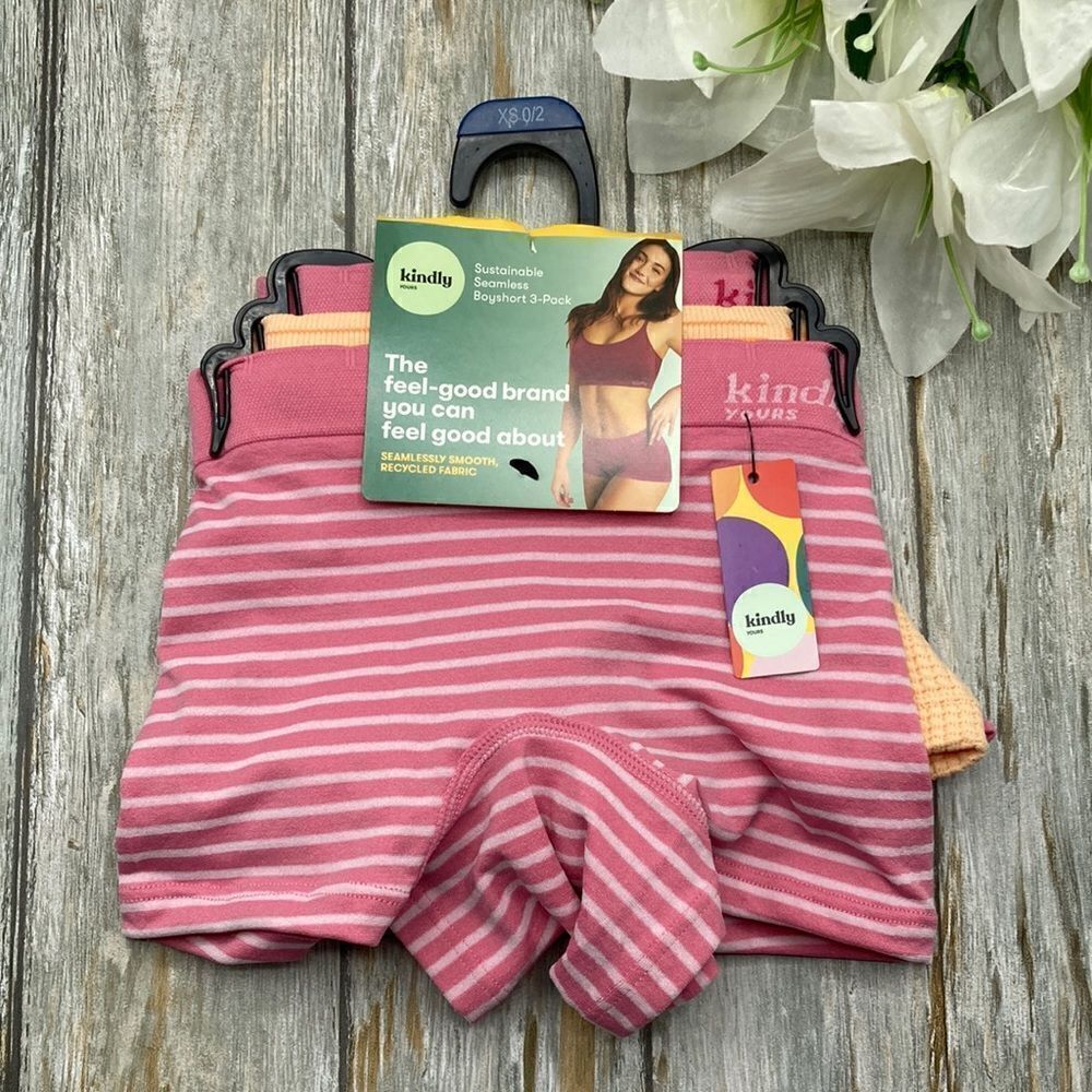 Womens Comfy Sustainable Seamless Boyshorts Panties Underwear 3-Pack Size XS
